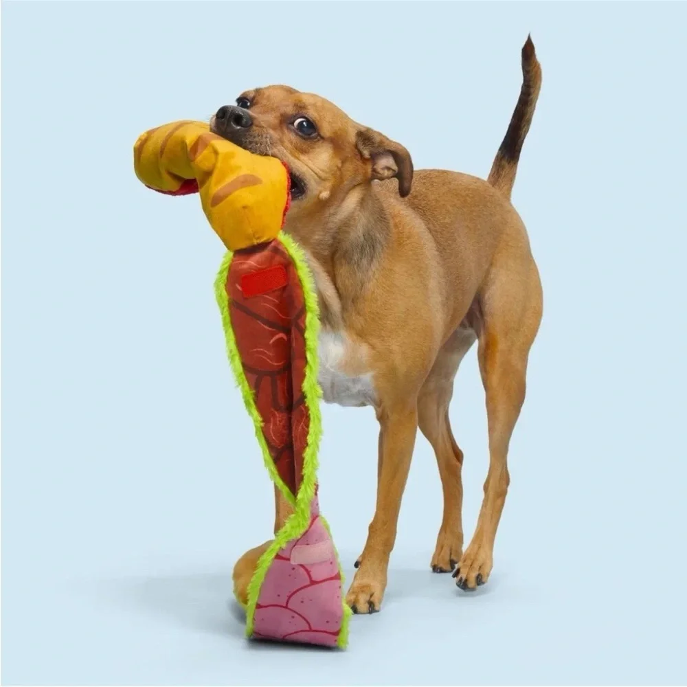 Bark Box Big Bite‎ Hoagie Plush Squeaky Crinkle Dog Toy All Size